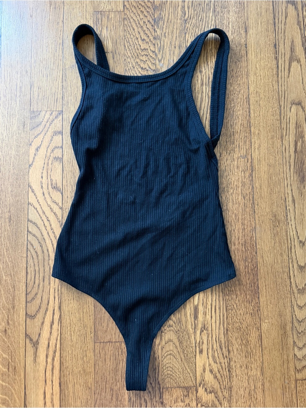 Reformation Black Ribbed Bodysuit | TENCEL | Size S